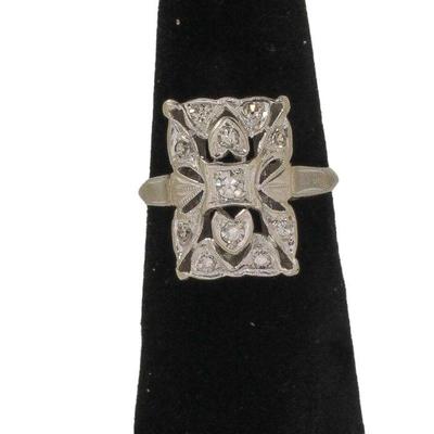 14kt White gold and Diamond Cocktail ring