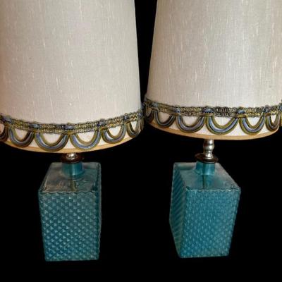 Blue glass lamps