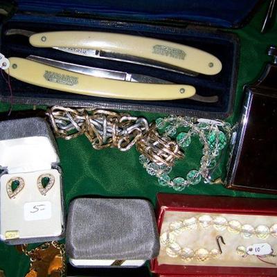 Straight Razors and Costume Jewelry