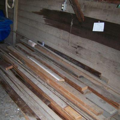 Lumber of all sizes including clear heart redwood