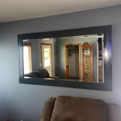 Large Framed Beveled Glass Wall Mirror 36