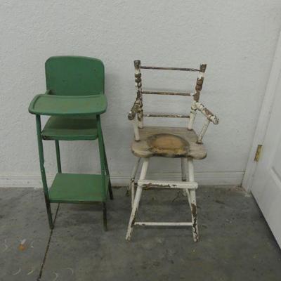 Vintage/Antique 2 Baby Doll High Chairs