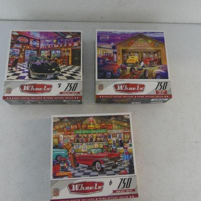 Master Pieces Puzzles Wheels Collection - 3 in All - 750 Pieces Each