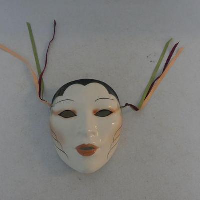 Vintage 1980s About Face/Clay Art Hand Painted Ceramic Mask