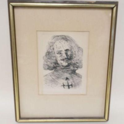 1237	SALVADOR DALI *VELAZQUEZ*, DATE SIGNED ETCHING, APPROXIMATELY 12 IN X 15 IN OVERALL
