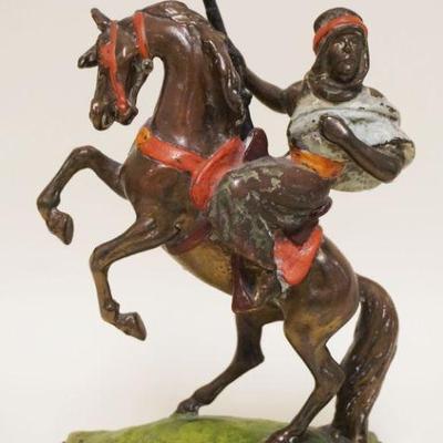 1200	BRONZE CLAD PAUL HERSEL SCULPTURE OF ARABIC WARRIOR, APPROXIMATELY 12 IN HIGH
