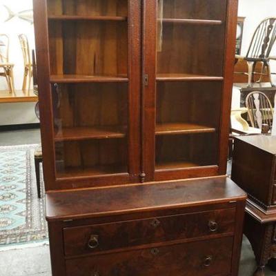 1101	EMPIRE MAHOGANY BOOKCASE TOP 2 PART SECRETARY, APPROXIMATELY 42 IN X 20 IN X 78 IN HIGH
