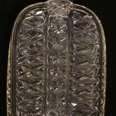 1049	CUT GLASS HIP FLASK W/STERLING HINGED LID, APPROXIMATELY 5 IN HIGH
