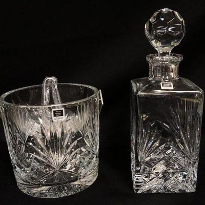 1195	MILLER ROGASKA CRYSTAL LOT OF 2 INCLUDING ICE BUCKET & DECANTOR, TALLEST APPROXIMATELY 11 IN HIGH
