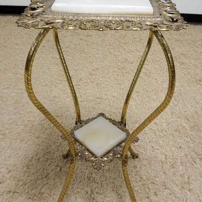 1121	ORNATE VICTORIAN STAND W/INSET MARBLE, APPROXIMATELY 15 IN X 31 IN HIGH
