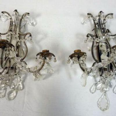 1260	PAIR OF WALL SCONCES WITH PRISMS, APPROXIMATELY 13 IN
