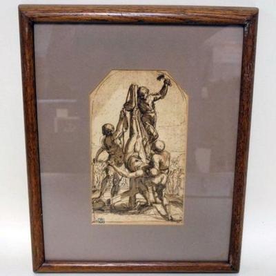 1238	FRAMED PRINTOF CRUCIFIXION, APPROXIMATELY 12 IN X 16 IN OVERALL
