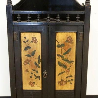 1125	ORNATE VICTORIAN HANGING 2 DOOR CORNER CABINET, APPROXIMATELY 19 IN X 10 IN X 42 IN HIGH
