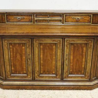 1145	DREXELL HERITAGE 2 PART WALNUT SERVER HAVING 6 DRAWERS & 5 DOORS, APPROXIMATELY 69 IN X 21 IN X 39 IN HIGH
