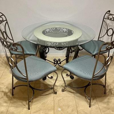 Metal and glass top dinette