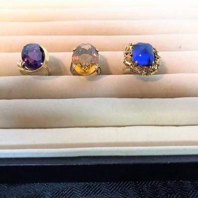 18K Gold Gemstone Rings