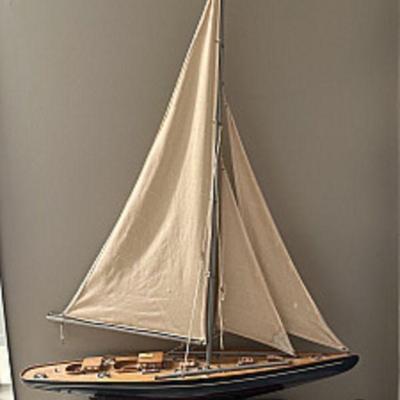 Wooden model sailboat (24x33.5â€)