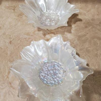 Pearl Lustre Art Glass Flower Bowls (6") 