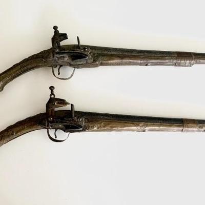 Pair of antique Ottoman Flintlock pistols