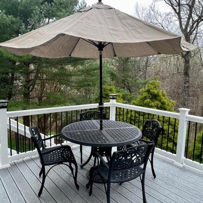 Aluminum outdoor set and umbrella 