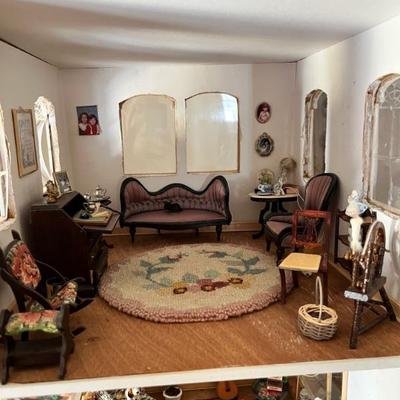 Items in photo are miniature dollhouse