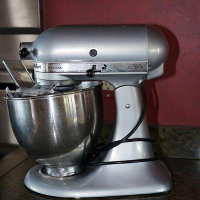 Kitchen aid mixer with attachments. 