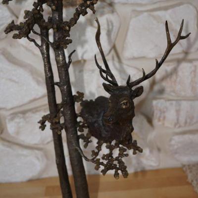 Signed Mark Hopkins '95 Bronze sculpture of Elk. 