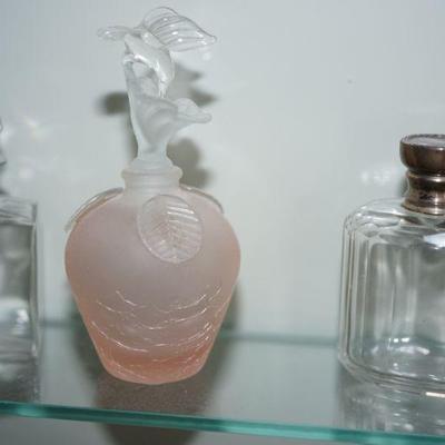 collection of art glass perfume bottles