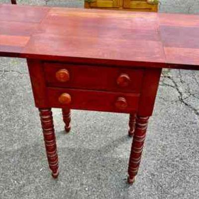 Lot 018-G: Davis Cabinet Drop-leaf Night Stand

Features:
â€¢	Solid-cherry construction
â€¢	Dual drop-leaves
â€¢	Appears to be Davis...