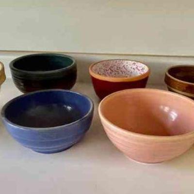 Lot 122-K: Mid-Century Ceramic Bowl Collection

Features: 
â€¢	A lovely, colorful assortment of seven ceramic bowls


Dimensions:
â€¢...