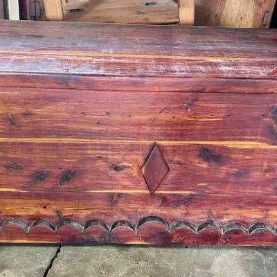 Lot 130-G: Antique Blanket Cedar Chest

Features: 
â€¢	Heavy and sturdy antique cedar chest!


Dimensions: 
â€¢	46â€W x 21.75â€H x...