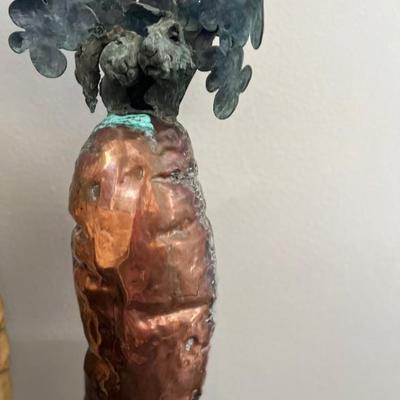 Approximately 2.5' copper carrot/bunny sculpture