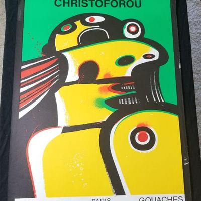 Lot # 73 ~ John CHRISTOFOROU EXPO 78 - GALERIE ABCD 1978 Paris Original Matt Lithograph poster ~ 21