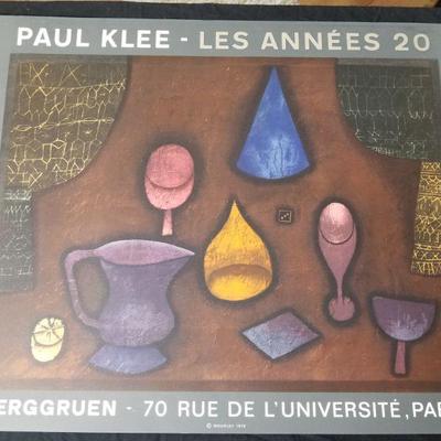 Lot # 53 ~ Vintage 1970 Cardstock Mourlot Lithographic Poster Paul Klee~ Les Annees 20 ~ Berggruen Paris Exhibit