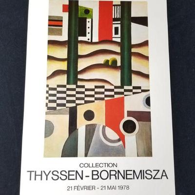 Lot # 37 ~ Vintage Original 1978 Paris Art Exhibit Promotional Offset Lithograph Poster Thyssen-Bornemisza Museum of Modern Art