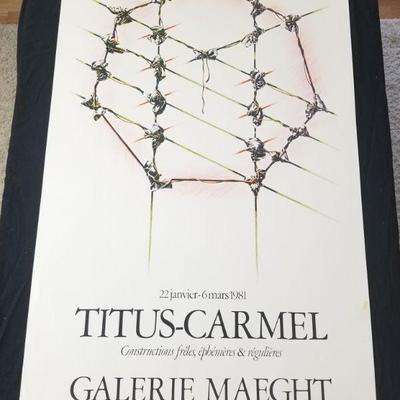 Lot # 72 ~ Vintage Gerard Titus-Carmel Galerie Maeght, 1981 Art Exhibit Poster Offset Lithograph ~ 30 x 19 in