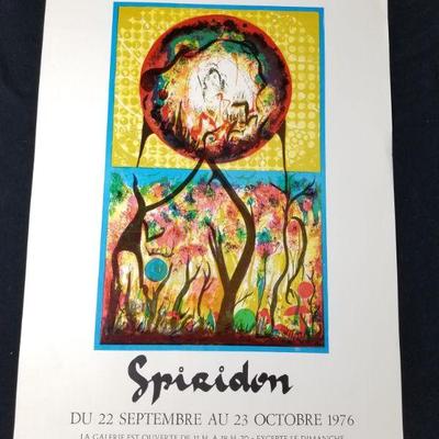 Lot # 24 ~ Original Vintage 1976 Paris Art Exhibit Lithographic Poster Artist Francois Spiridon ~ 18