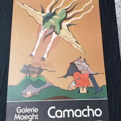 Lot # 60 ~ Vintage 1982 Jorge Camacho 'Galerie Maeght' Contemporary Multicolor, France Lithograph Poster