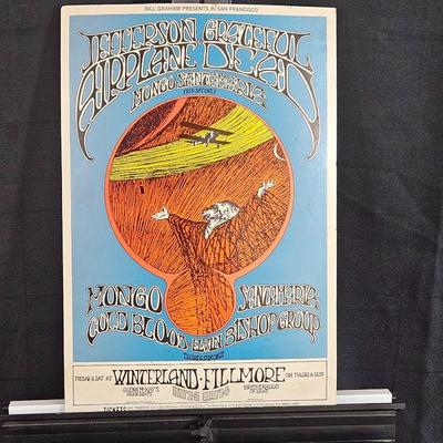 Lot # 93 ~ Original 1st Print Bill Graham Fillmore Concert Promo Offset Lithograph Poster 1969 Grateful Dead Jefferson Airplane