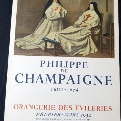 Lot # 61 ~ Original Vintage Lithograph Poster ~ Philippe De Champaigne - Orangerie Des Tvileries - 1952 ART EXHIBIT Paris