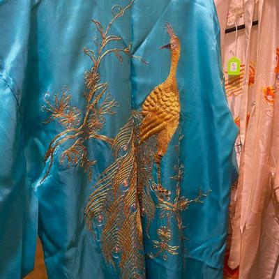 Several Ornate Silk Kimono Robes