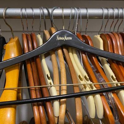 Large Assortment of Mens Wooden Hangers