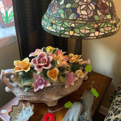 Several Stained Glass Tiffany Style Table Lamps