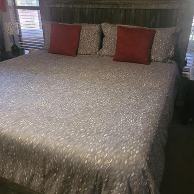 King size bed, complete with headboard
