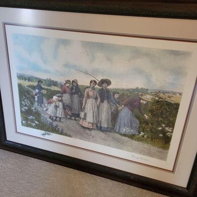 BERRY PICKERS LITHOGRAPH OVERSIZED