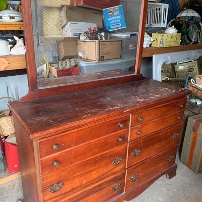small wood dresser with mirror 48