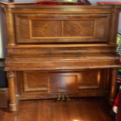 Large antique upright piano