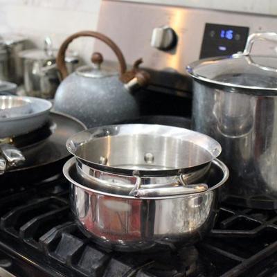 Stainless steel pots and pans