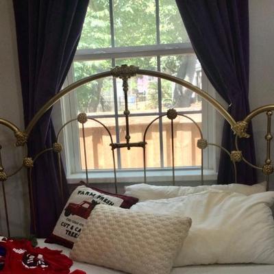 Headboard of king size brass bed