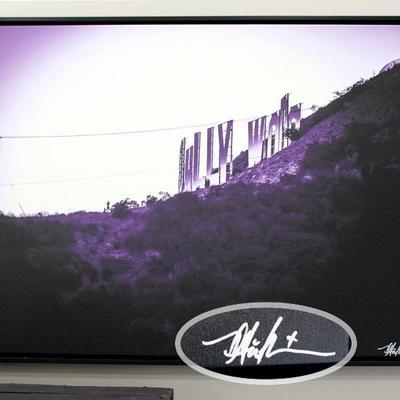 Oil painting of Hollywood sign